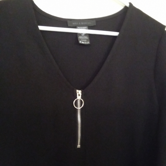 Max and Marcus Long Sleeve Zipper Front Pullover Crepe Top - Picture 10 of 10